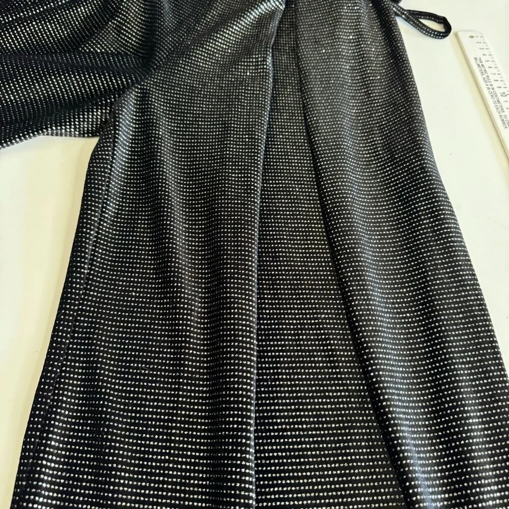 PatBo Jumpsuit Wide Leg Flowy Black Sparkly Velvet Size 2 - Picture 5 of 12